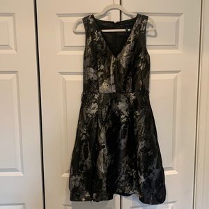 NWT White House Black Market satin jacquard mini party dress with belt